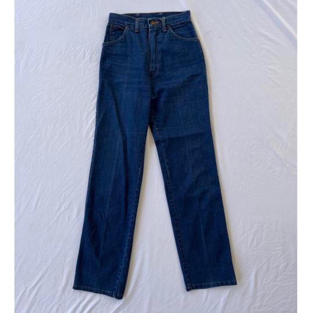 1970s Wrangler Dark Wash Jeans with Embroidered Pockets